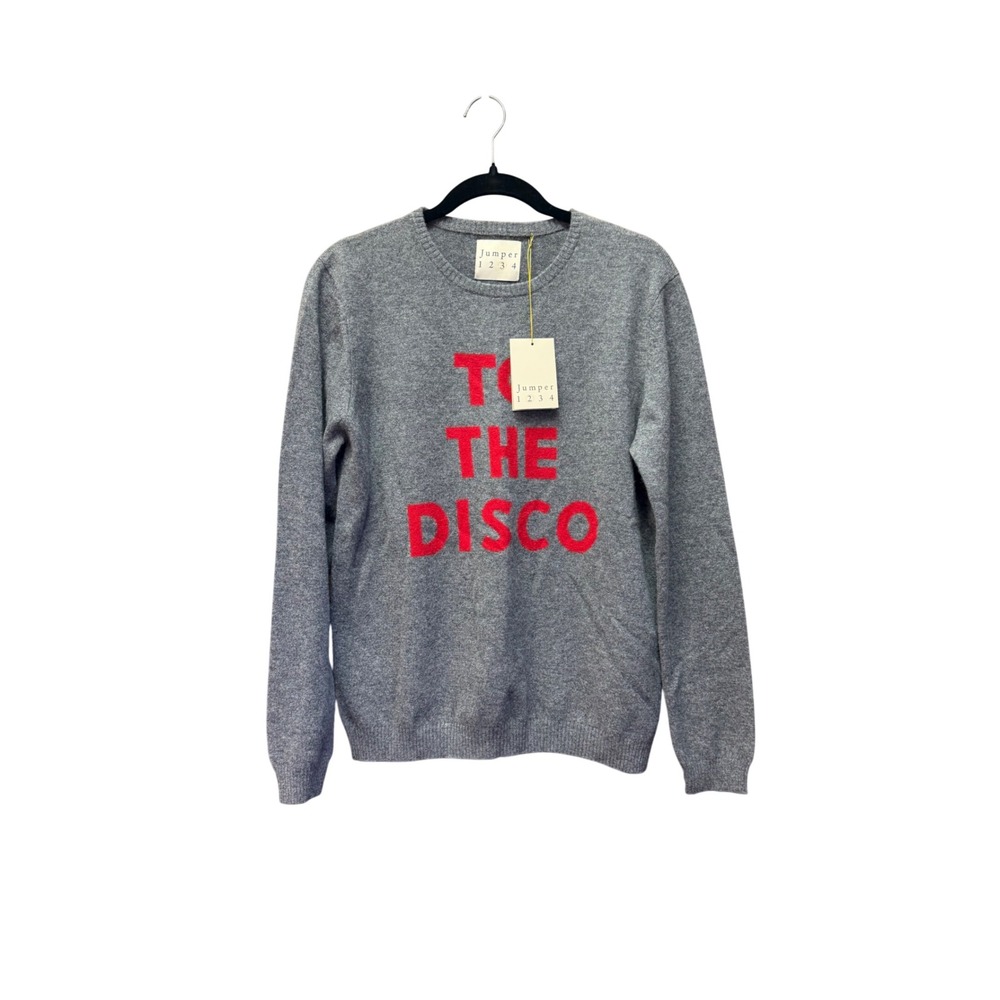 Jumper 1234 To The Disco Cashmere Sweater Grey Red Size 3